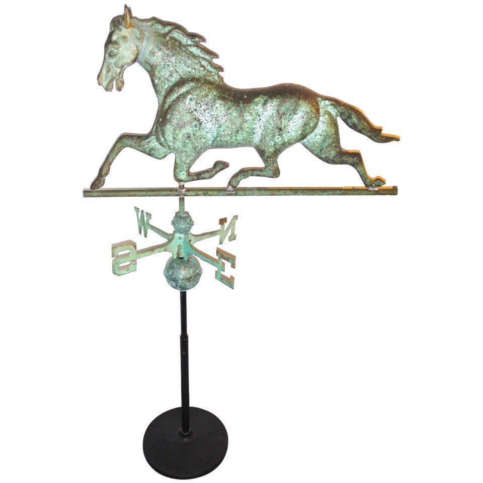 19th c. Copper and Iron Running Horse Weathervane