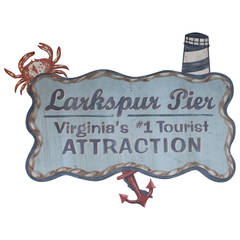 Vintage Monumental Restaurant or Seafood Pier Trade Sign