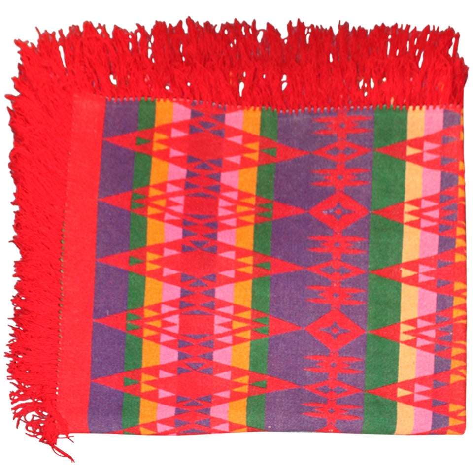 Rare and Early Pendleton Cayuse Fringed Indian Design Camp Blanket