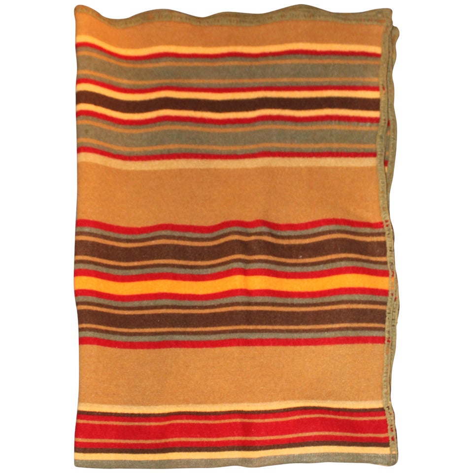 Rare and Early Striped Pendleton or Cayuse Camp Blanket at 1stdibs