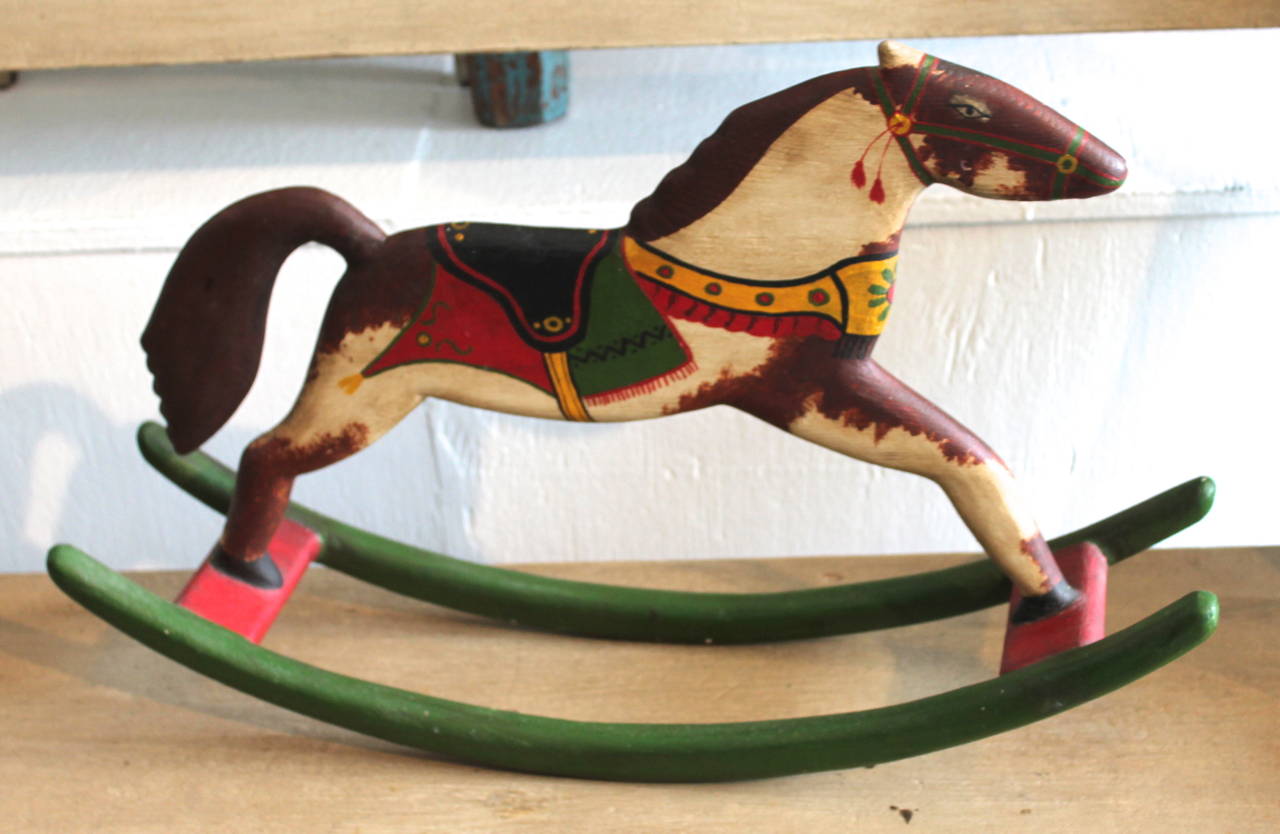 American Signed & Dated 1983 J.K.Bear Mini Table Top Rocking Horse