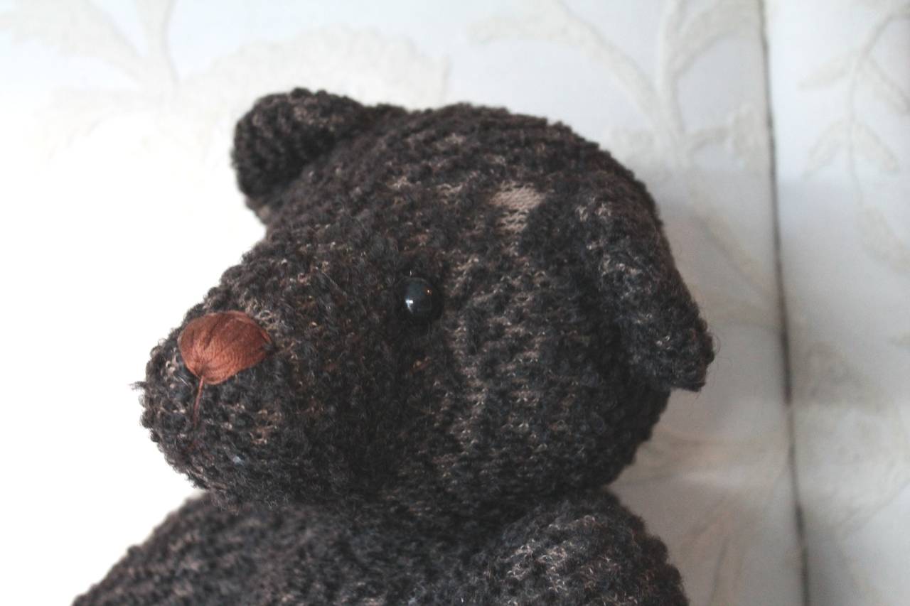 20th Century Black Mohair Jointed Teddy Bear