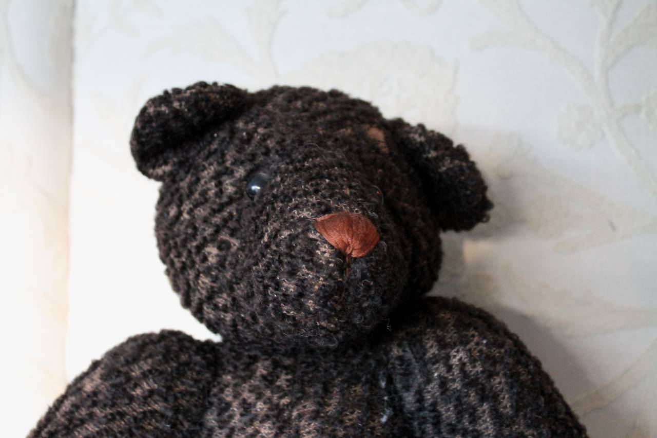 Black Mohair Jointed Teddy Bear 1