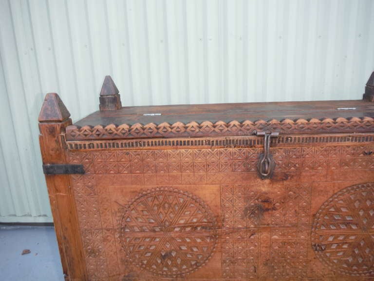 Early 19th Century Spanish Hand-Carved Wood Box 2