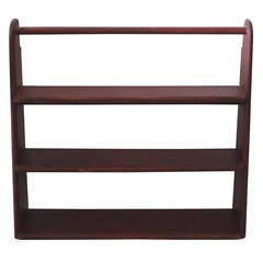 19th Century Original Red Painted Canted Shelf 9