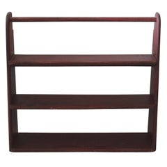 19th Century Original Red Painted Canted Shelf