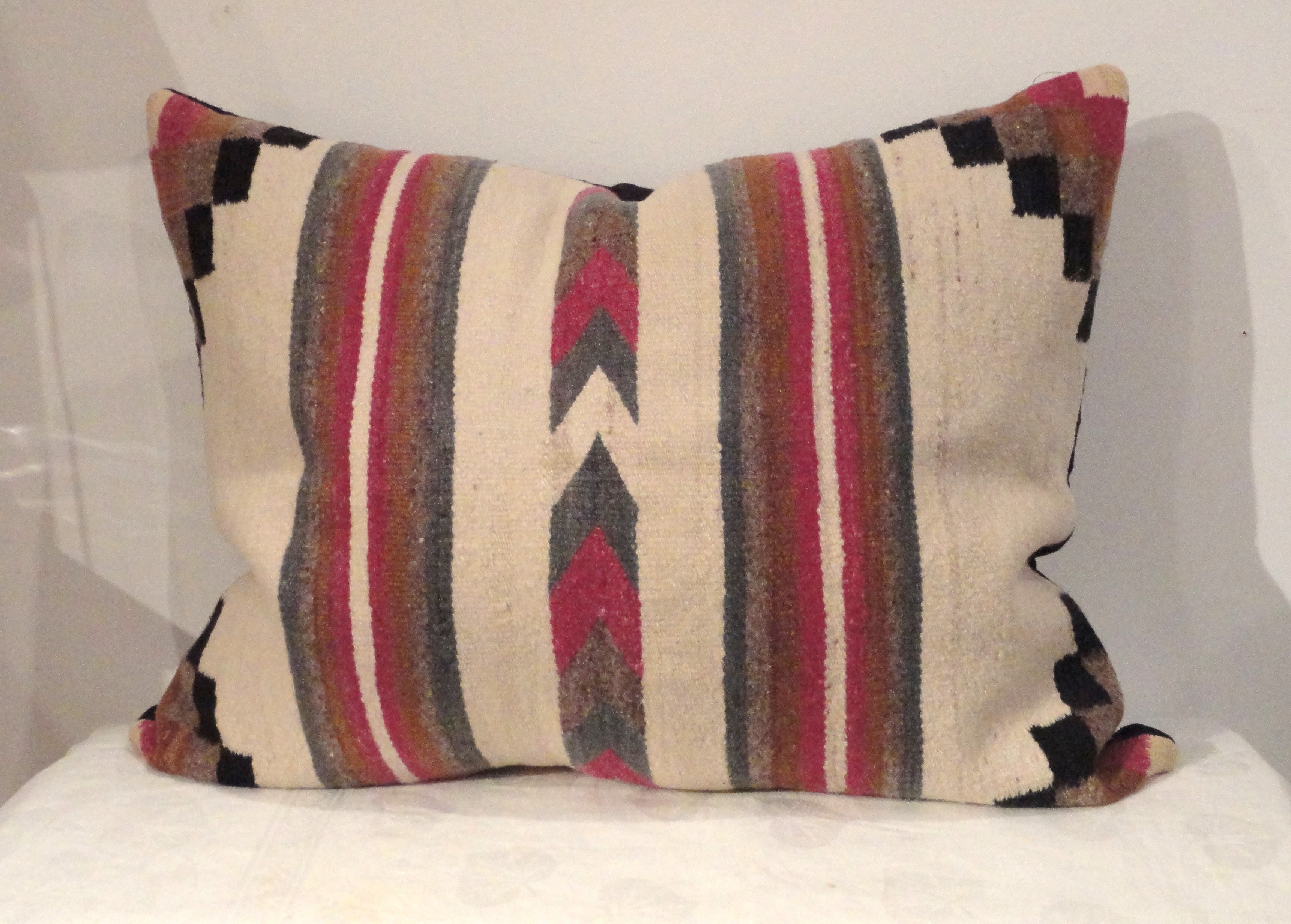 Navajo Indian Saddle Blanket  Weaving Large Bolster Pillow