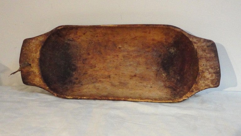 19th Century Early 19thc New England Hand Carved Dough Bowl