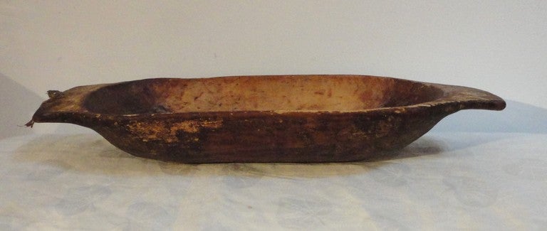 Pine Early 19thc New England Hand Carved Dough Bowl