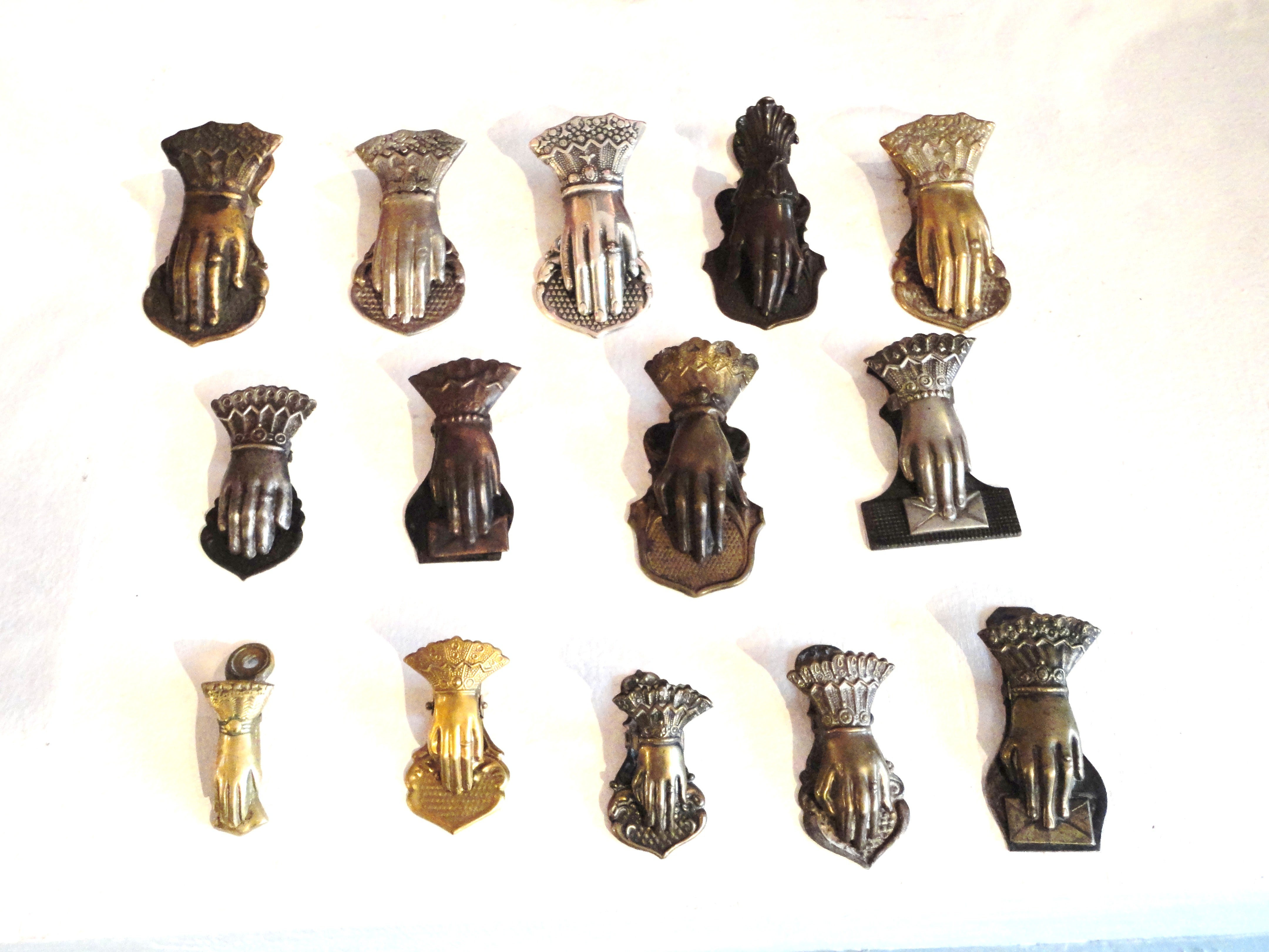 Collection of 15 19th Century Letter Clip Holders from New England