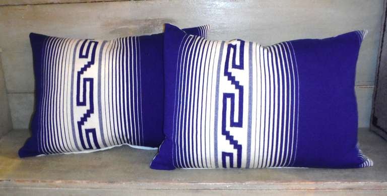 Fantastic colors and condition Tex coco Indian weaving bolster pillows. Sold as a pair.