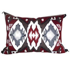 Amazing Two Grey Hills Navajo Indian Weaving Bolster Pillow