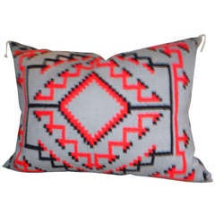 Fantastic Two Grey Hills Geometric  Indian Weaving Pillow