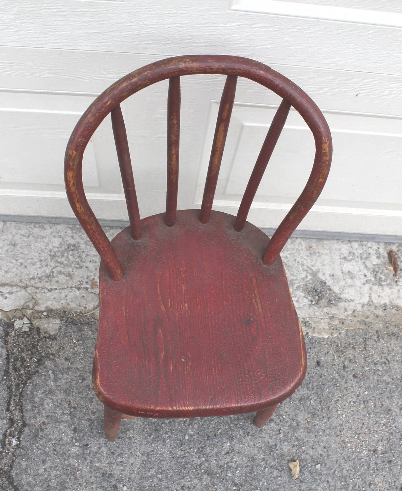 Late 19th Century 19th Century Original Red Painted Children's Chair For Sale