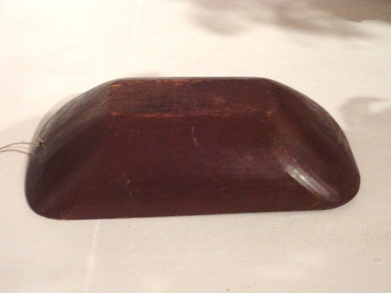 American 19th Century Original Red Painted Trencher or Dough Bowl From New England