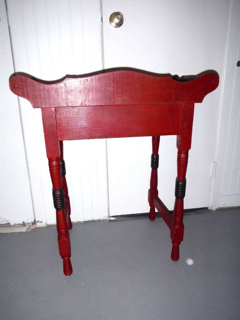Amazing 19th Century Side Table in Original Red Painted Surface 5
