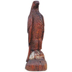 Monumental Hand Carved Wood  Folk Art Eagle