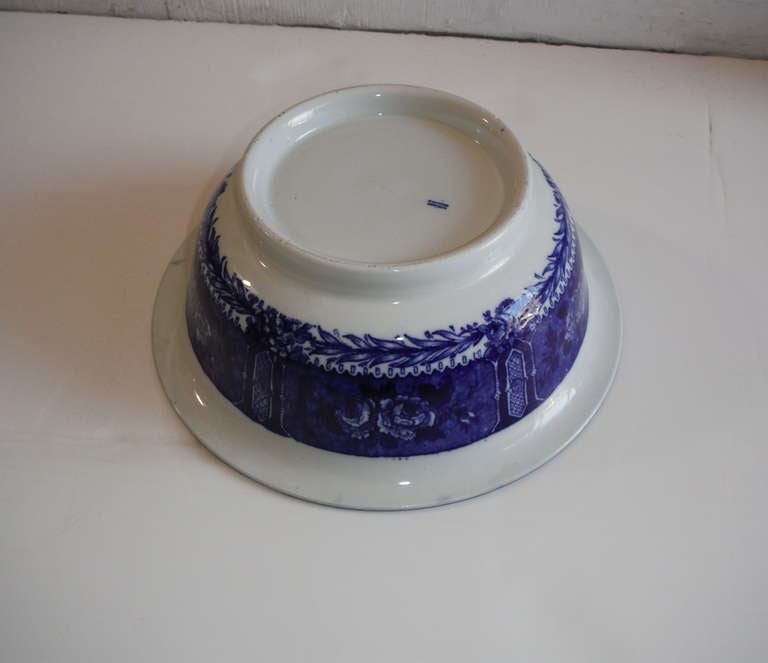 Cauldon England Historical Flow Blue Large Serving Bowl 1