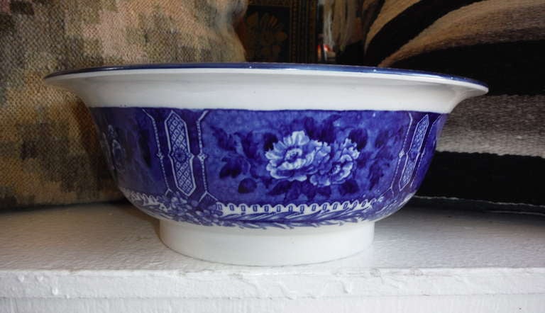 Cauldon England Historical Flow Blue Large Serving Bowl 4