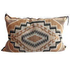 Monumental Bolster Two Grey Hills Navajo Weaving Pillow