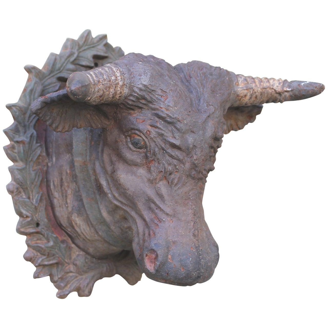 19th Century Cast Iron Bull's Head from a Butcher Shop Trade Sign