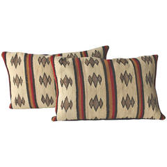 Early Navajo Saddle Blanket Weaving Bolster Pillows