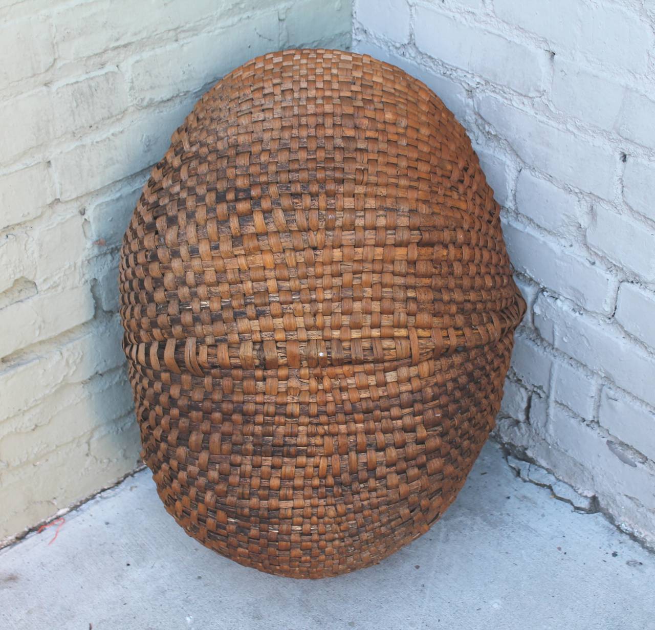 American Large 19th Century Handmade Gathering Basket