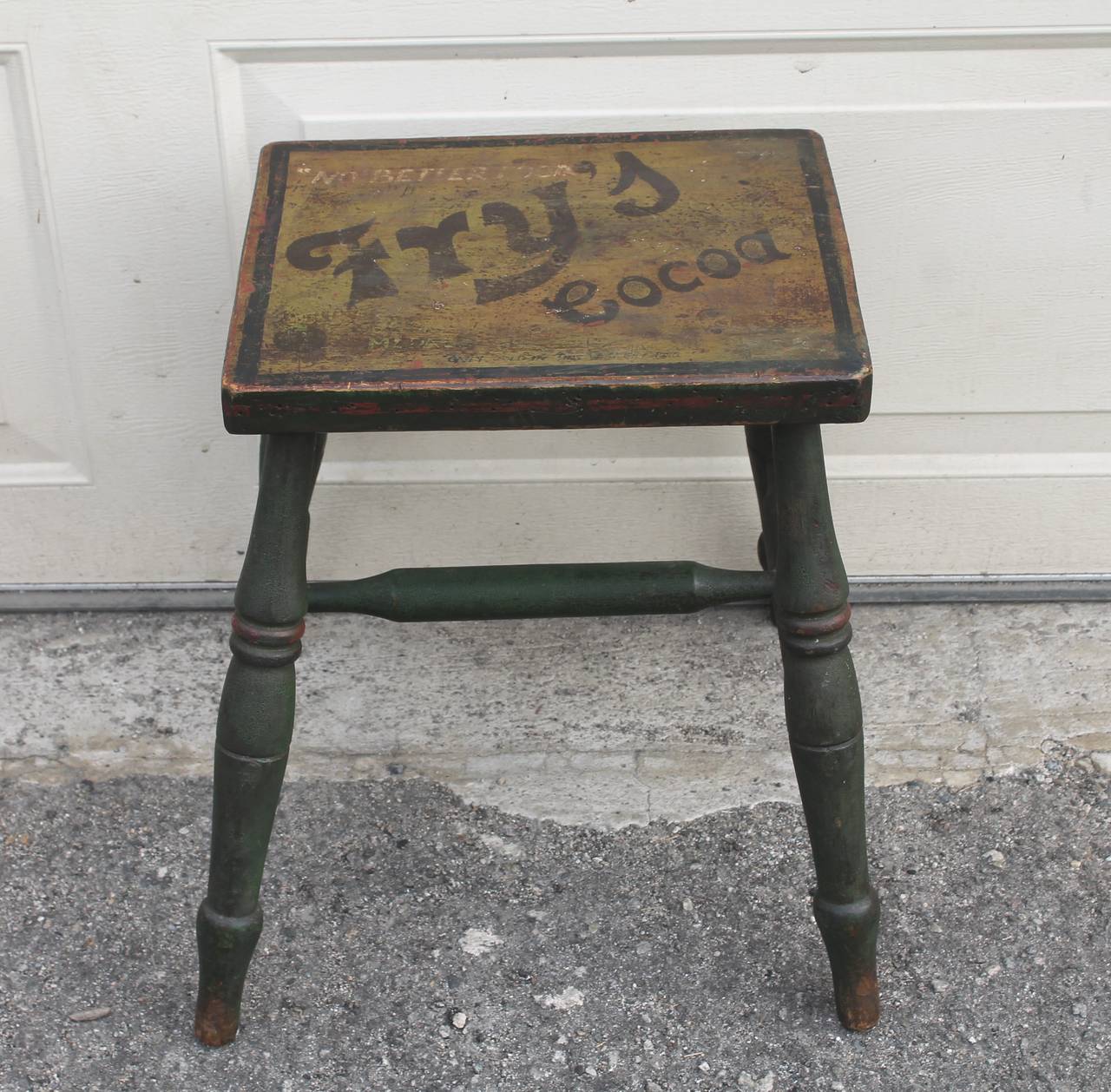 Adirondack 19th Century Fry's Cocoa Advertising Bench in Original Paint