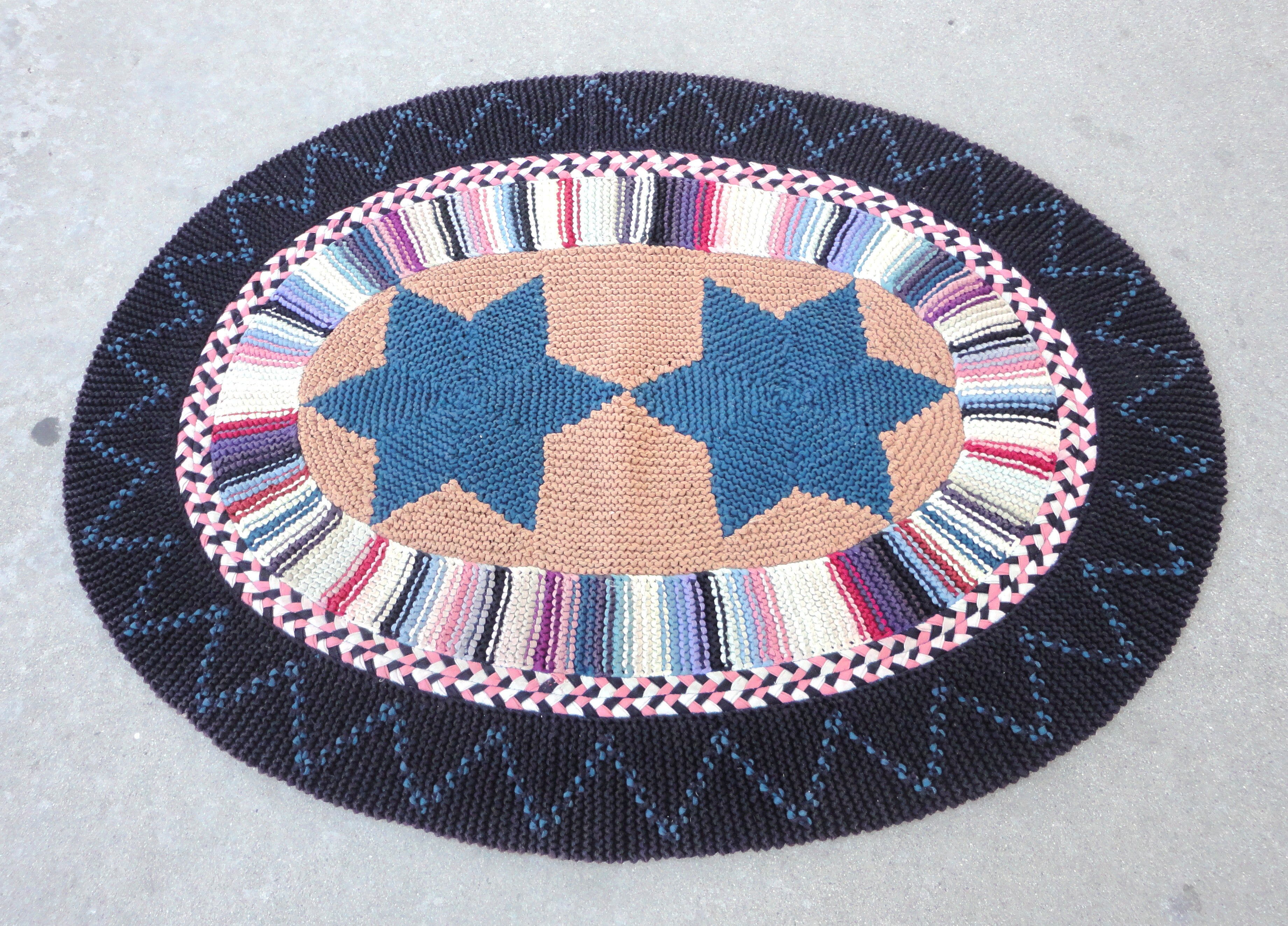 Amish Hand Braided Oval Colorful Area Rug From Pennsylvania
