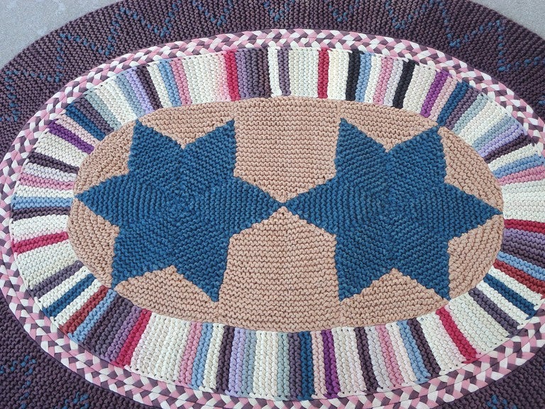 Amish Hand Braided Oval Colorful Area Rug From Pennsylvania at 1stDibs
