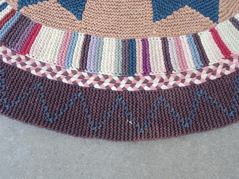 American Amish Hand Braided Oval Colorful Area Rug From Pennsylvania