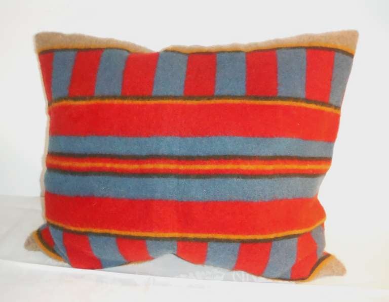 19thc Horse Blanket Pillows , Pair In Excellent Condition In Los Angeles, CA