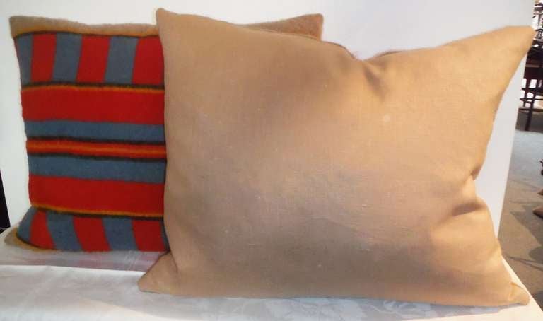 19th Century 19thc Horse Blanket Pillows , Pair