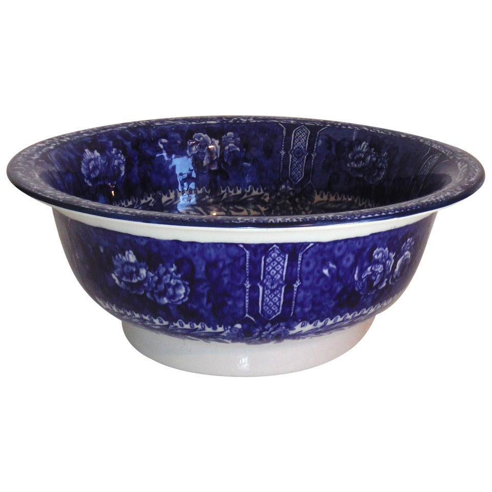 Cauldon England Historical Flow Blue Large Serving Bowl