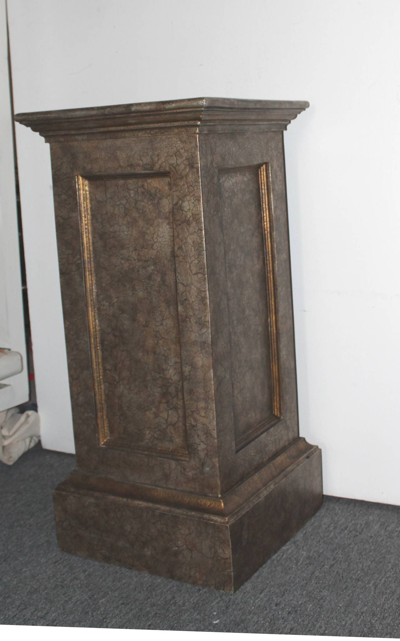 Patinated 19th Century Pedestal in Original Painted Surface