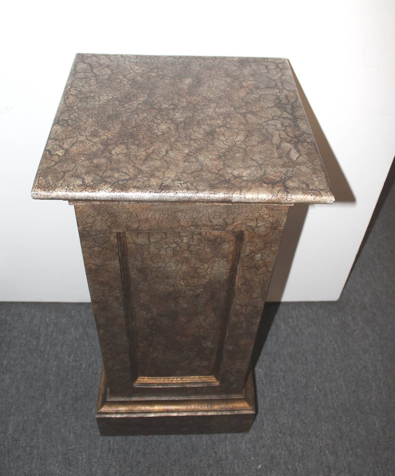 19th Century Pedestal in Original Painted Surface In Distressed Condition In Los Angeles, CA