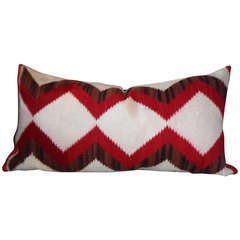 Antique Early Navajo Indian weaving  Streak of Lighting Bolster Pillow