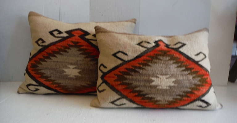 Early Navajo Indian Weaving  Geometric Pillows