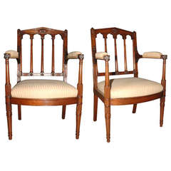 Pair of French Fauteuils by George Jacob, circa 1785 3