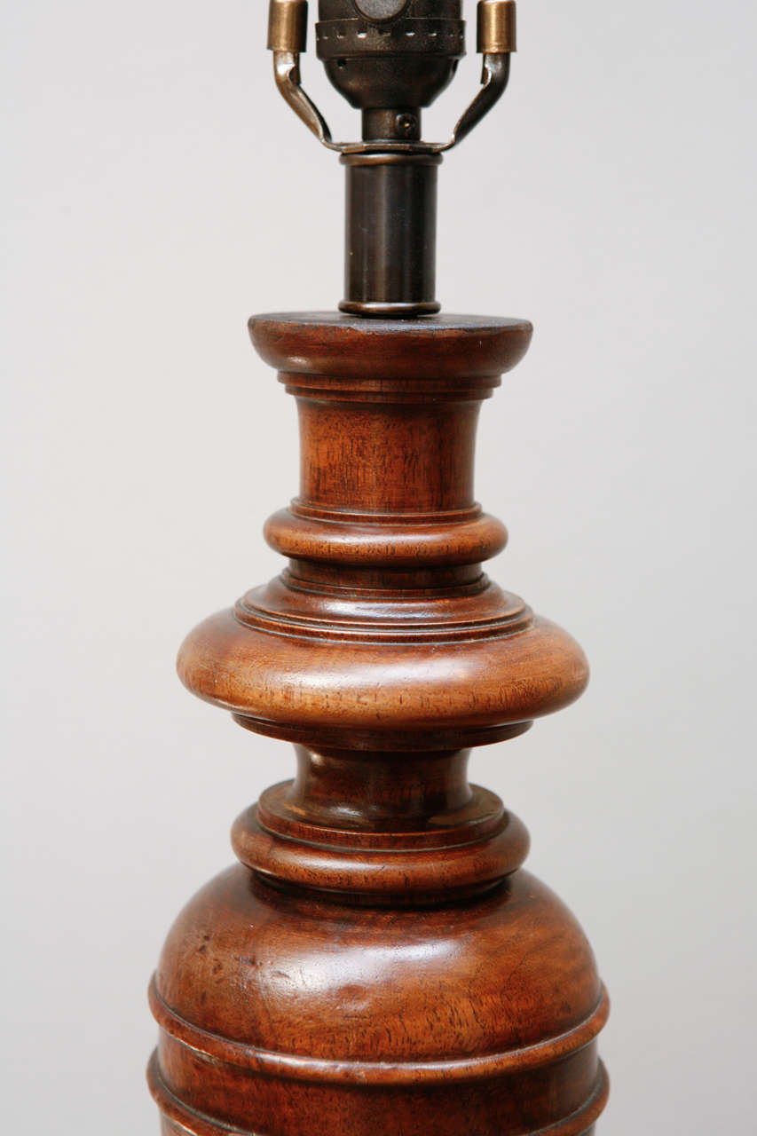 Late Victorian Mid 19th Century French Walnut Table Lamp