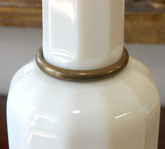 Heiberg White Opaline Glass Lamp