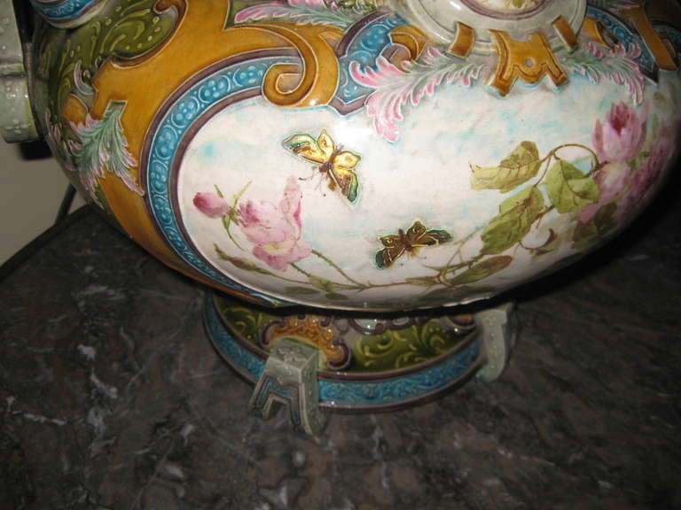 Beautiful Large Artist Signed  Majolica Planter