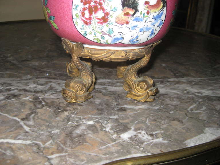 Great looking antique French porcelain in the Chinese style with gilt bronze mounts.