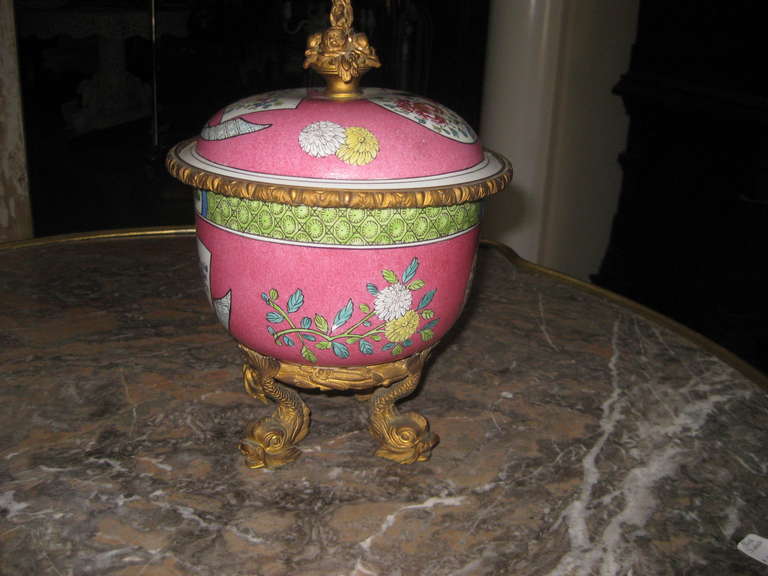Bronze Mounted Chinese Export Style French Jar For Sale 3
