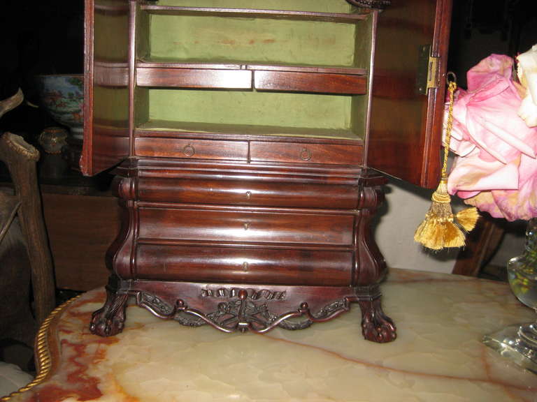 Miniature 18th Century Style Dutch Mahogany Cabinet For Sale 3