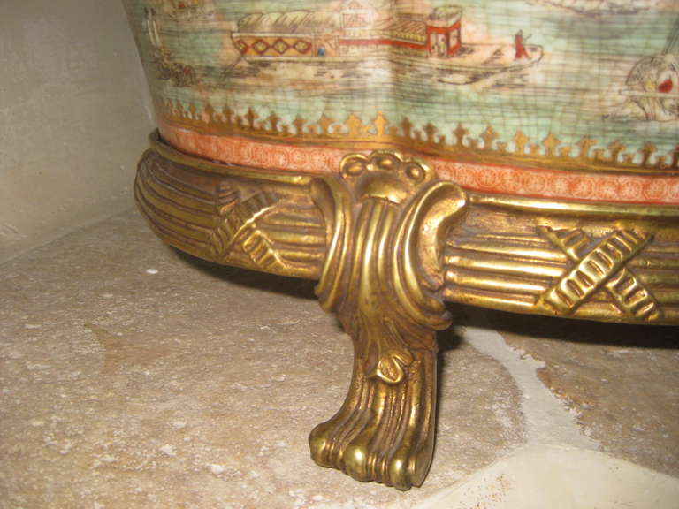 20th Century Decorative Bronze Mounted Planter For Sale