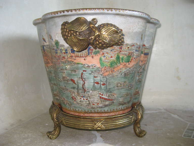 Decorative Bronze Mounted Planter For Sale 1