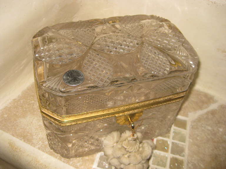 Large French Crystal Box For Sale 1