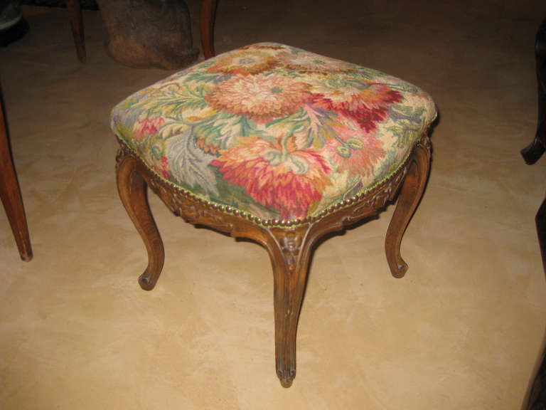 Unknown Antique French Tapestry Stool For Sale