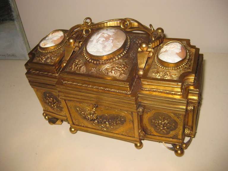19th Century Cameo Shell Palais Royal Casket Box
